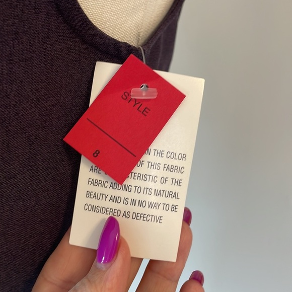 Fashion Bug NEW belted notch collar hiddenbutton up VEST eggplant color career 8 - Picture 3 of 14